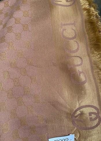 Parlak Kahverengi Gucci Kadın Şal - Görsel 5