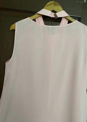 Zara Pembe Saten Düğmeli Bluzu