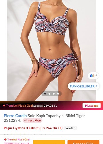 44 Beden Zebra Desenli Pilili Mini Bikini