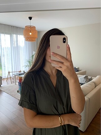 s Beden haki Renk Yeşil elbise