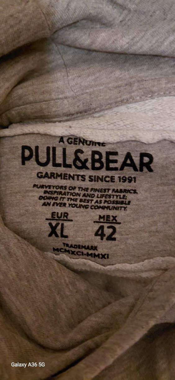 PULL&BEAR Gri Melanj Kapüşonlu Sweatshirt — görsel 3/4