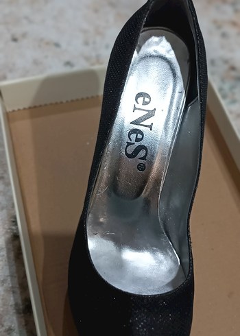 Hotiç Siyah simli Stiletto Kadın Topuklu Ayakkabı 38 numara