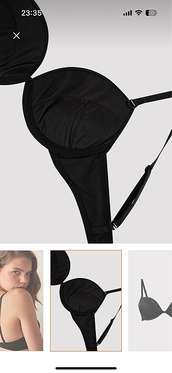 Penti Penti Siyah Push up sütyen 75B
