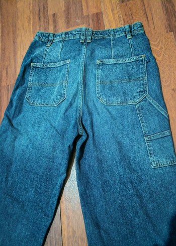 Lacivert Bol Kesim Midi Kot Pantolon - Görsel 4