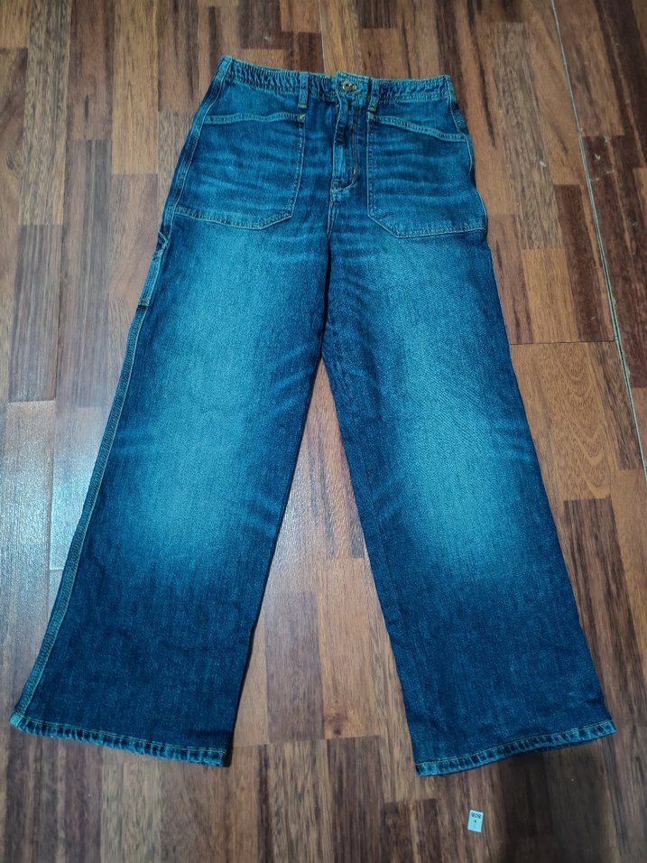 Lacivert Bol Kesim Midi Kot Pantolon - Görsel 2