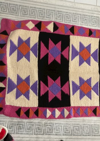 Bohem Çok Renkli Nakışlı Halı - Görsel 5