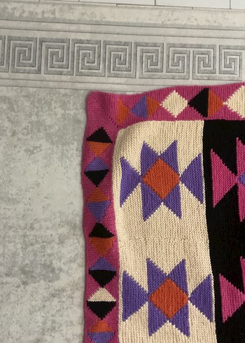 Bohem Çok Renkli Nakışlı Halı - Görsel 3