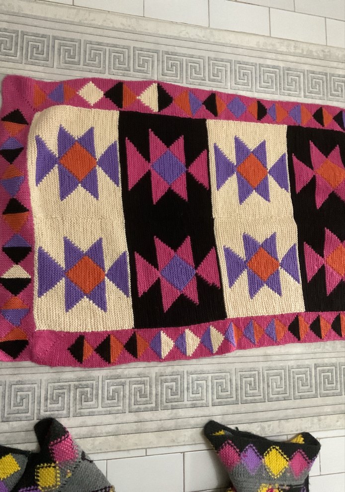 Bohem Çok Renkli Nakışlı Halı - Görsel 2