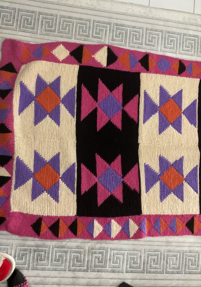 Bohem Çok Renkli Nakışlı Halı - Görsel 5