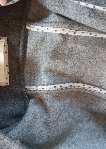 zara düğmeli Gri YünPelerin - Görsel 2