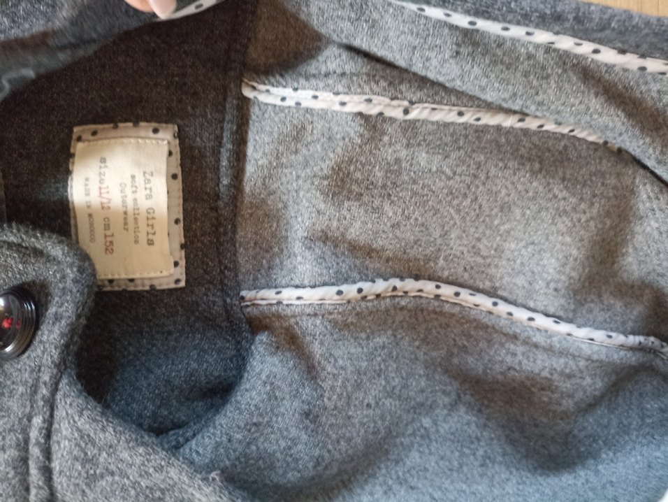 zara düğmeli Gri YünPelerin - Görsel 2