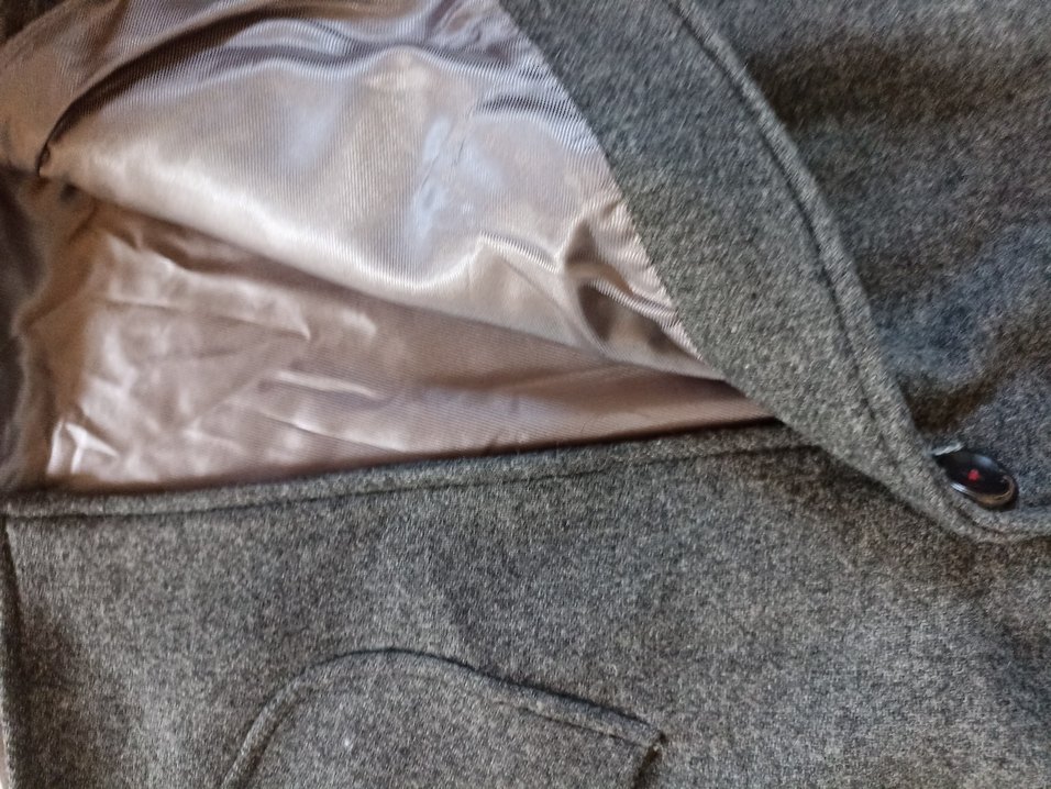 zara düğmeli Gri YünPelerin - Görsel 3