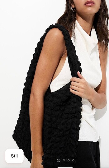 Pull and Bear Pull&Bear kapitone tote çanta