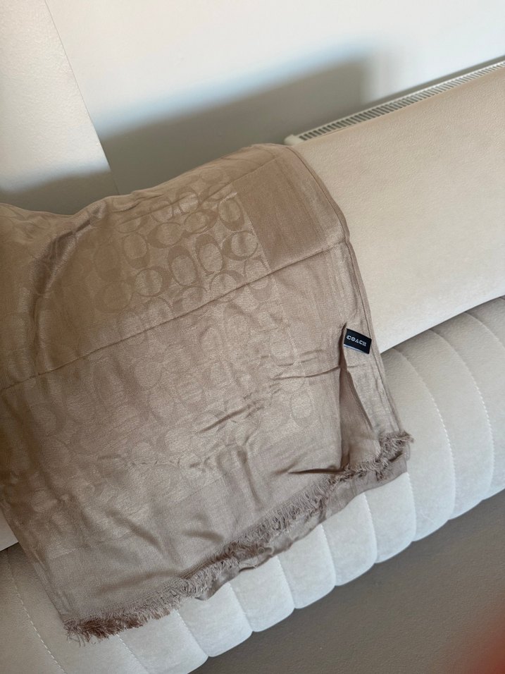 Coach kaşmir şal bej - Görsel 2