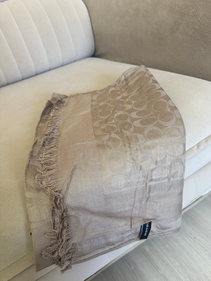 Coach kaşmir şal bej - Görsel 5