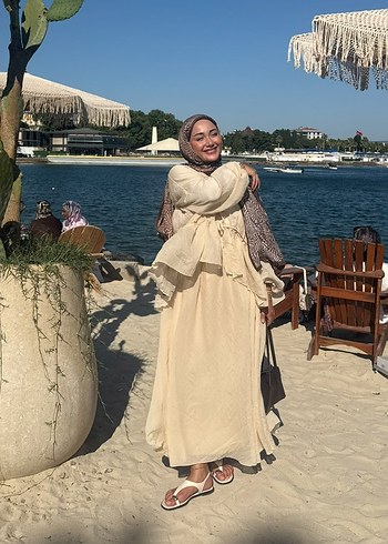 Zara Bohem Stilde Bej Uzun Keten takım