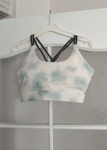 Gri Beyaz Tie-Dye Spor Büstiyer