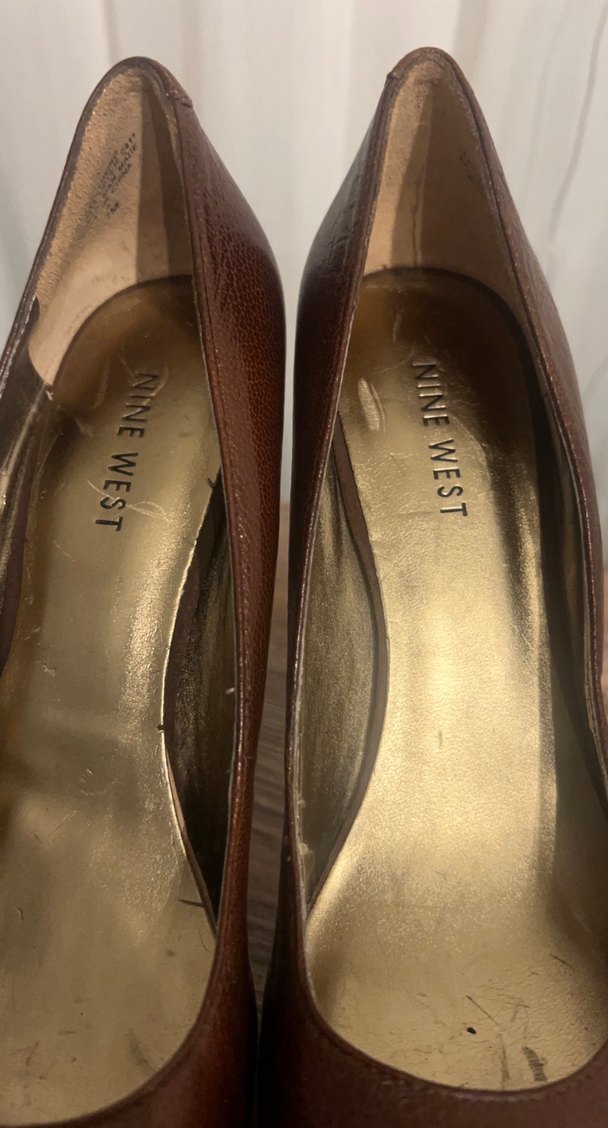 Kahverengi Hakiki Deri Platform Topuklu Kadın Stiletto NİNE WEST - Görsel 3