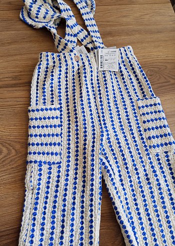 Defacto Kızlar için Mavi Batik Desenli Bol Askılı Tulum