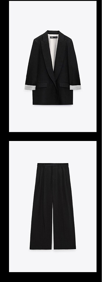 Zara Keten ceket&palazzo pantolon takim