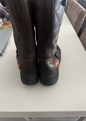 Harley Davidson Kahverengi Deri Harley-Davidson Biker Erkek Botları