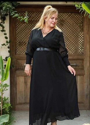 50 Beden siyah Renk Şifon elbise