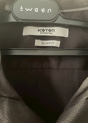 Siyah Erkek slim fit Gömlek, Düğmeli, Uzun Kollu - Görsel 2