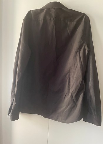 Siyah Erkek slim fit Gömlek, Düğmeli, Uzun Kollu - Görsel 6