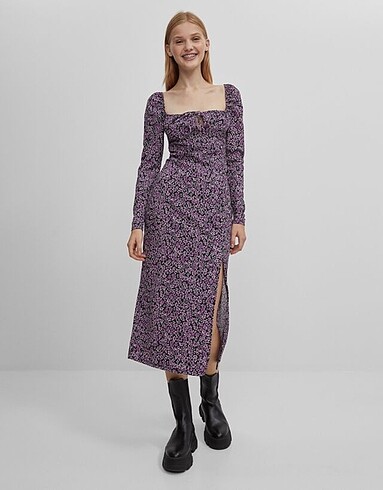 Bershka çiçekli elbise