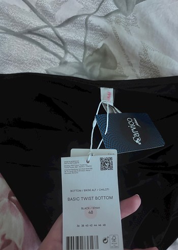 Siyah Drapeli Strappy Bikini Altı - Görsel 4