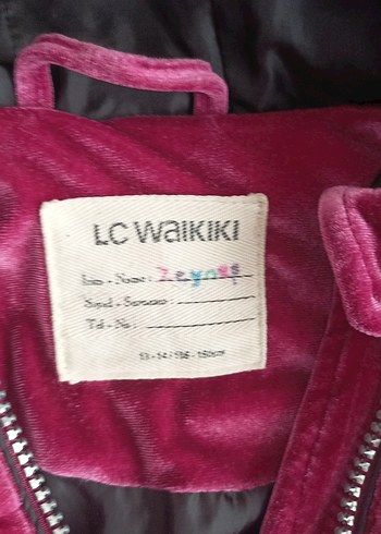 13-14 Yaş Beden LC Waikiki pembe kadife çocuk montu
