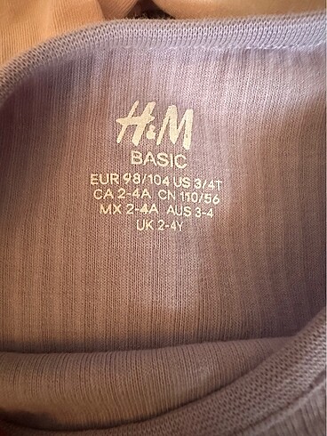 4 Yaş Beden H&M 3 lü set