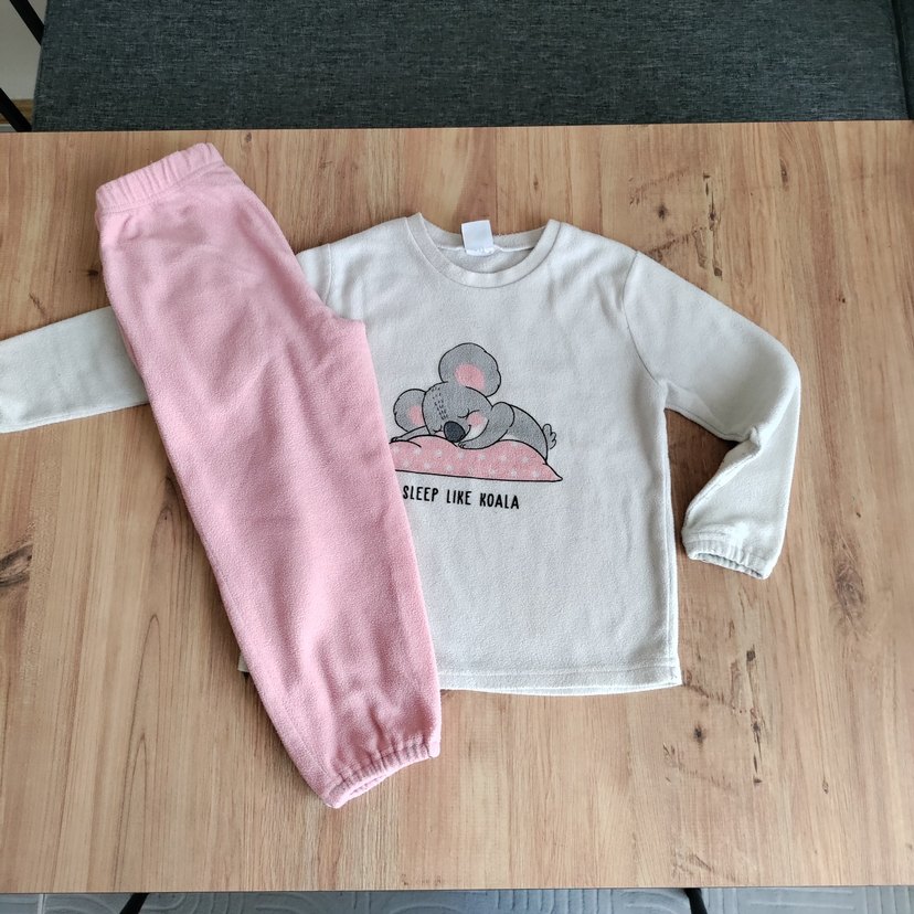 Kız Çocuk Pembe Polar Pijama Takımı - Görsel 2