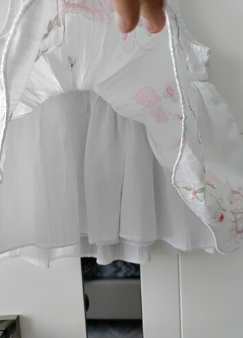 6-9 Ay Beden beyaz Renk Beyaz bebek elbisesi