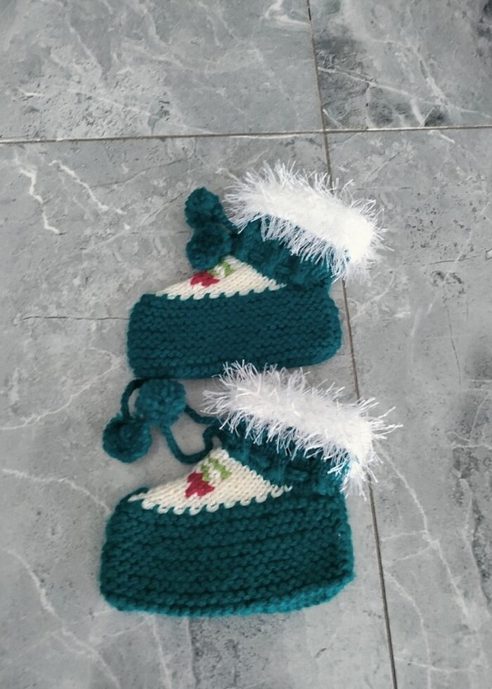 Vişneli bebek patik  - Görsel 2