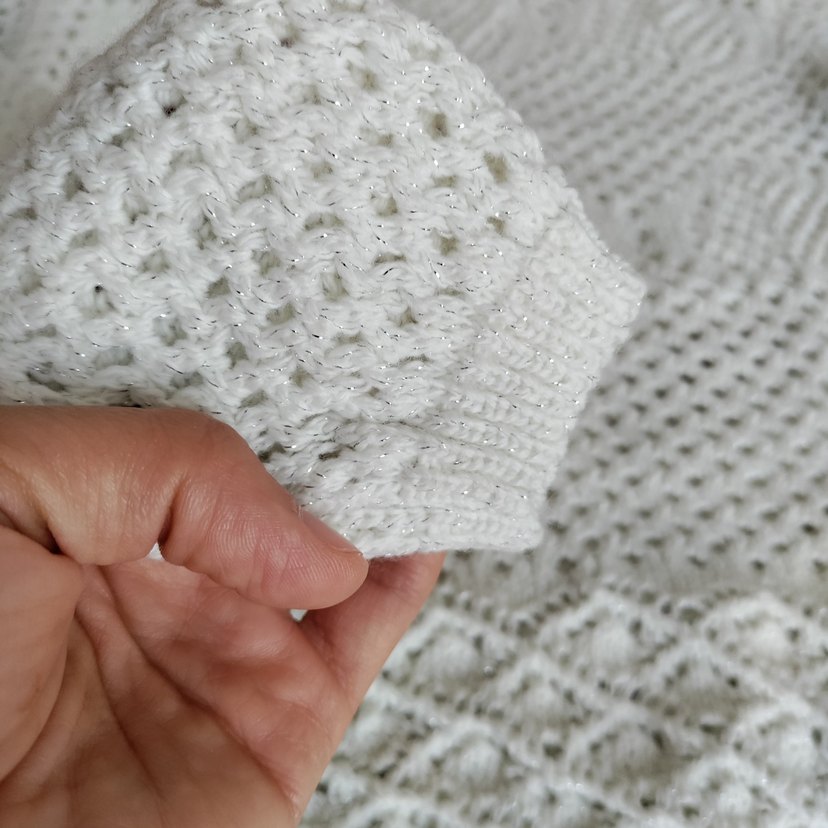 Bohem Beyaz Örgü kazak - Görsel 4