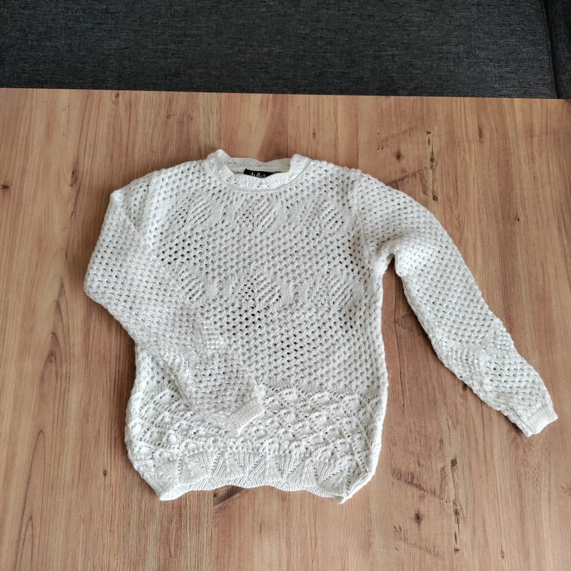 Bohem Beyaz Örgü kazak - Görsel 2