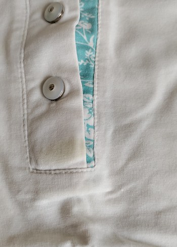 Kadın Beyaz Desenli Kısa Kollu Pijama Takımı - Görsel 5