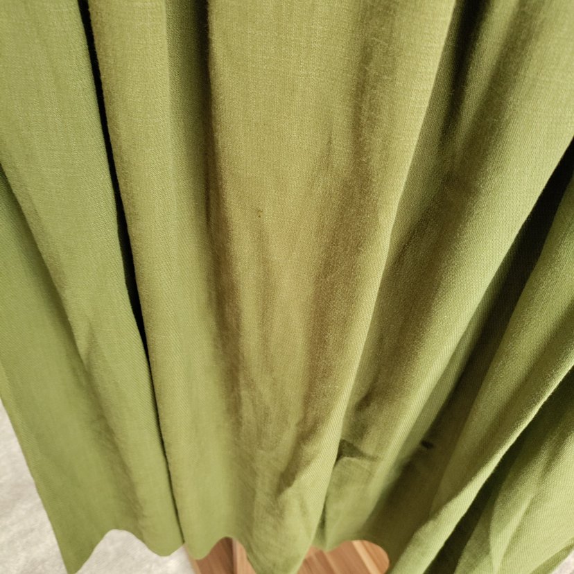 Kadın Keten Pilili Uzun Etek - Haki - Görsel 2