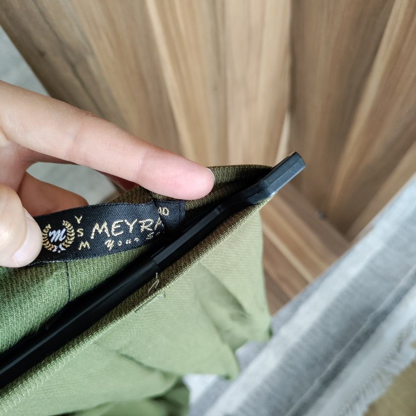 Kadın Keten Pilili Uzun Etek - Haki - Görsel 4