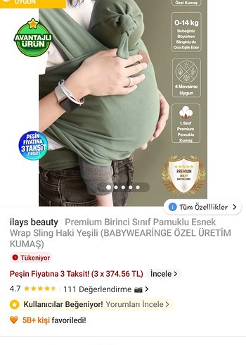 Beden haki Renk Sling