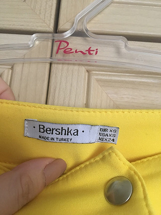 34 Beden Bershka sarı mini etek