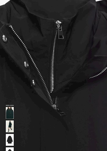 Siyah Midi Kadın Yağmurluk - Rahat Kesim - Görsel 9