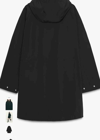 Siyah Midi Kadın Yağmurluk - Rahat Kesim - Görsel 8