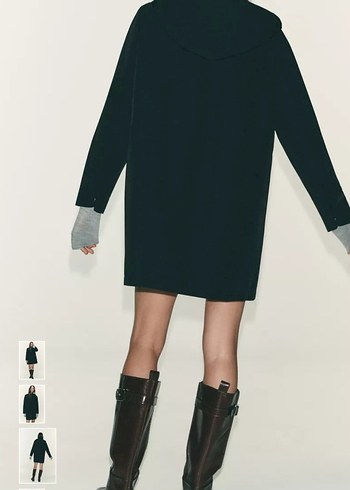 Siyah Midi Kadın Yağmurluk - Rahat Kesim - Görsel 3