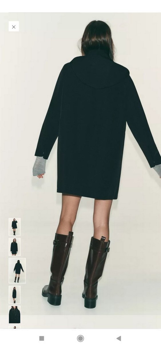 Siyah Midi Kadın Yağmurluk - Rahat Kesim - Görsel 3