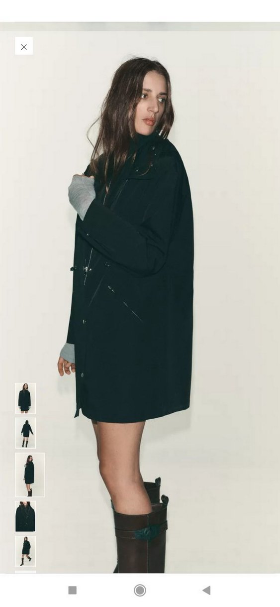 Siyah Midi Kadın Yağmurluk - Rahat Kesim - Görsel 4