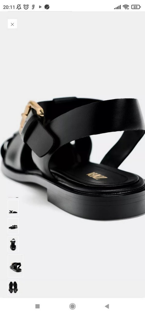 Siyah Tokalı Kadın Sandalet - Görsel 4