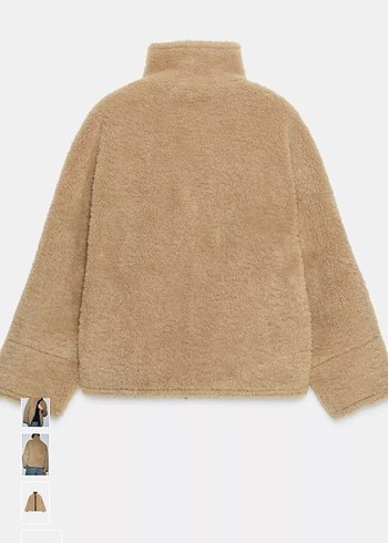 Kahverengi Yüksek Yakalı Peluş Kadın Ceket - Görsel 4