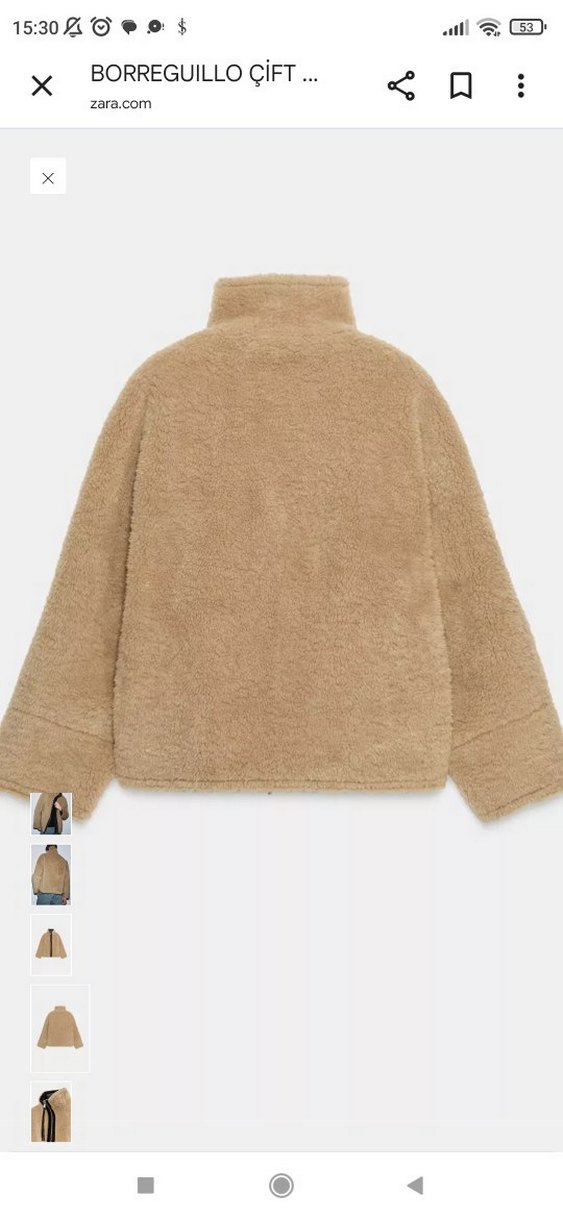 Kahverengi Yüksek Yakalı Peluş Kadın Ceket - Görsel 4